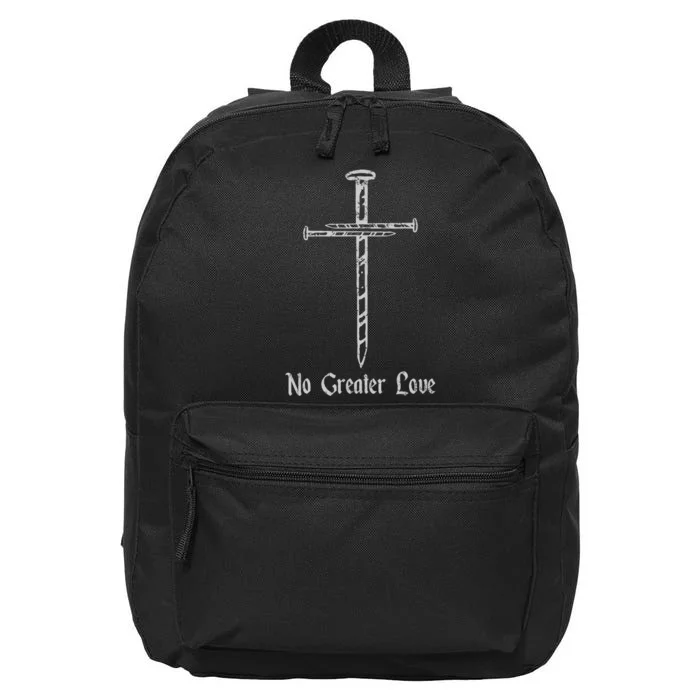 Jesus Resurrection Day No Greater Love 3 Nails Cross Easter 16 in Basic Backpack