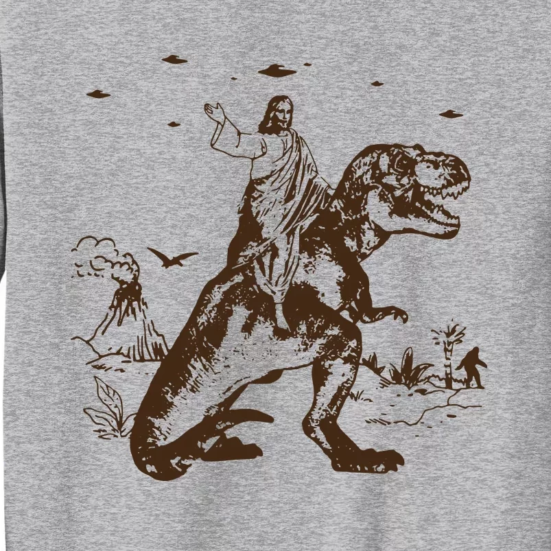 Jesus Riding Dinosaur T Shirt UFO T Shirt Funny T Shirts Offensive Cool Tall Sweatshirt