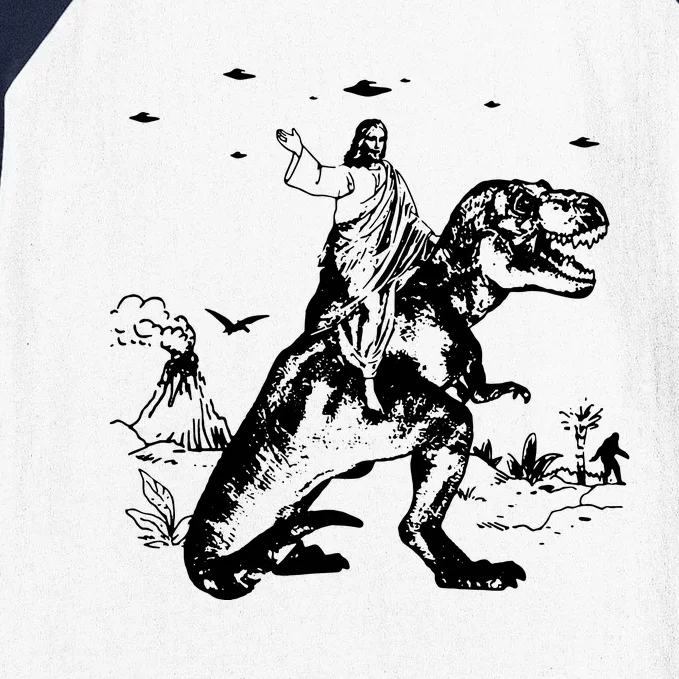 Jesus Riding Dinosaur T Shirt UFO T Shirt Funny T Shirts Offensive T Shirt Cool Baseball Sleeve Shirt