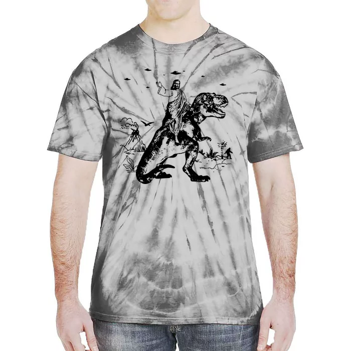 Jesus Riding Dinosaur T Shirt UFO T Shirt Funny T Shirts Offensive T Shirt Cool Tie-Dye T-Shirt