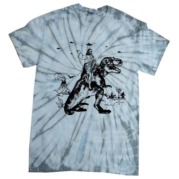 Jesus Riding Dinosaur T Shirt UFO T Shirt Funny T Shirts Offensive T Shirt Cool Tie-Dye T-Shirt