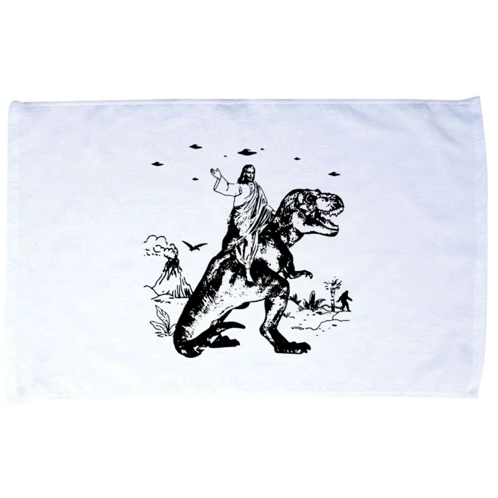 Jesus Riding Dinosaur T Shirt UFO T Shirt Funny T Shirts Offensive T Shirt Cool Microfiber Hand Towel