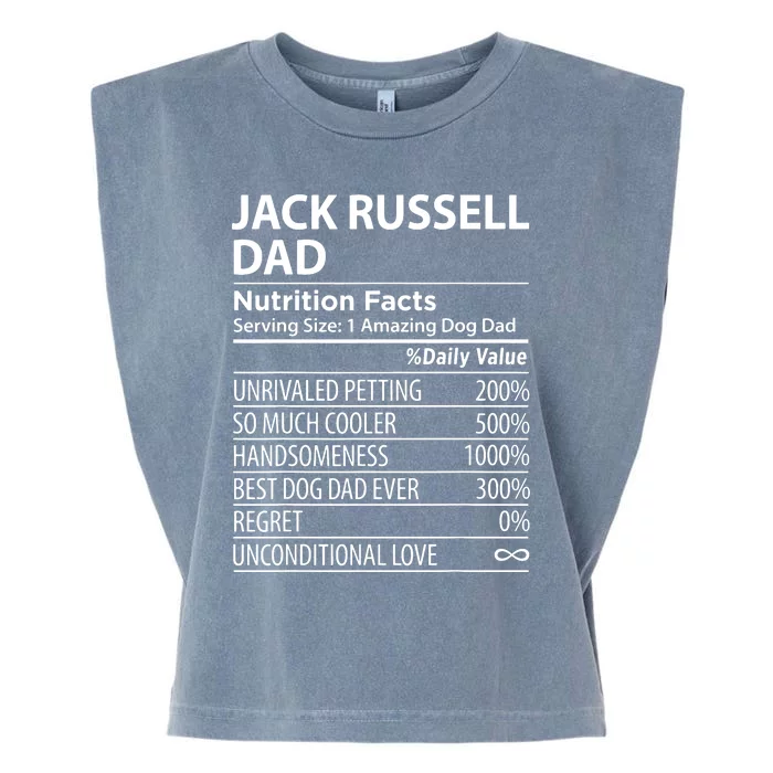 Jack Russell Dad Nutrition Facts Funny Jack Russell Garment-Dyed Women's Muscle Tee