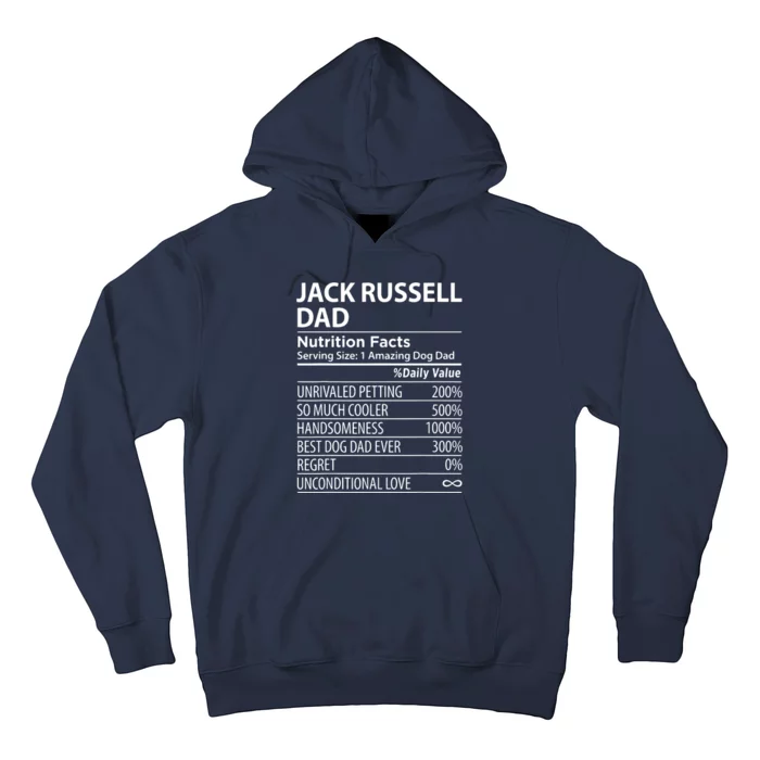 Jack Russell Dad Nutrition Facts Funny Jack Russell Hoodie