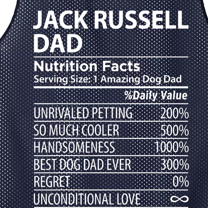 Jack Russell Dad Nutrition Facts Funny Jack Russell Mesh Reversible Basketball Jersey Tank