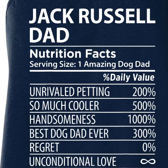 Jack Russell Dad Nutrition Facts Funny Jack Russell Women's Racerback Tank