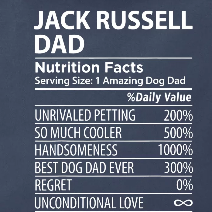 Jack Russell Dad Nutrition Facts Funny Jack Russell Zip Tote Bag