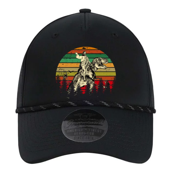 Jesus Riding Dinosaur Vintage Performance The Dyno Cap