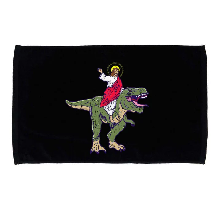 Jesus Riding Dinosaur Vintage Microfiber Hand Towel