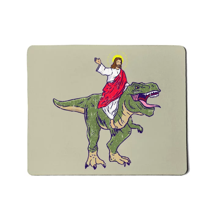 Jesus Riding Dinosaur Vintage Mousepad