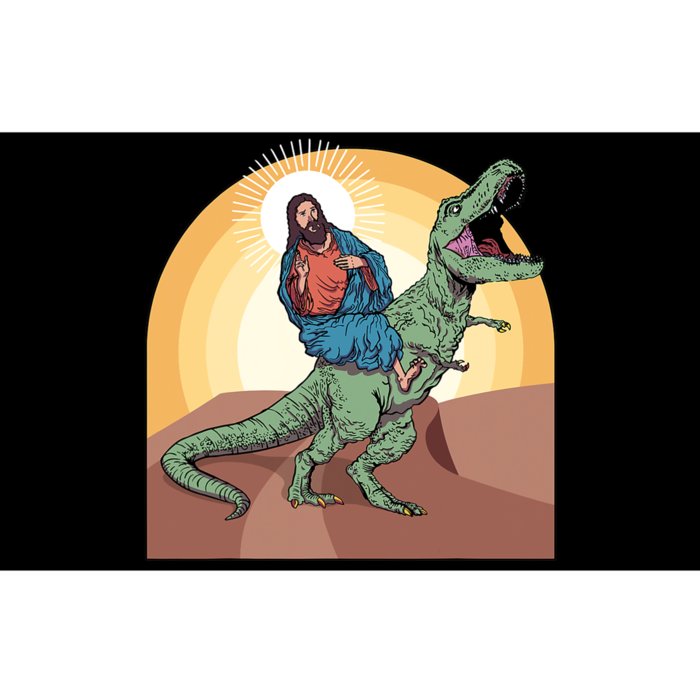 Jesus Riding Dinosaur Bumper Sticker