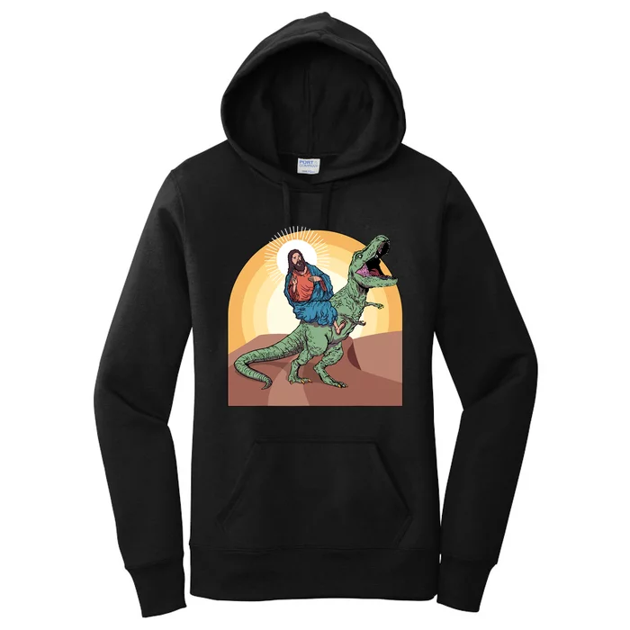 Jesus Riding Dinosaur Women's Pullover Hoodie