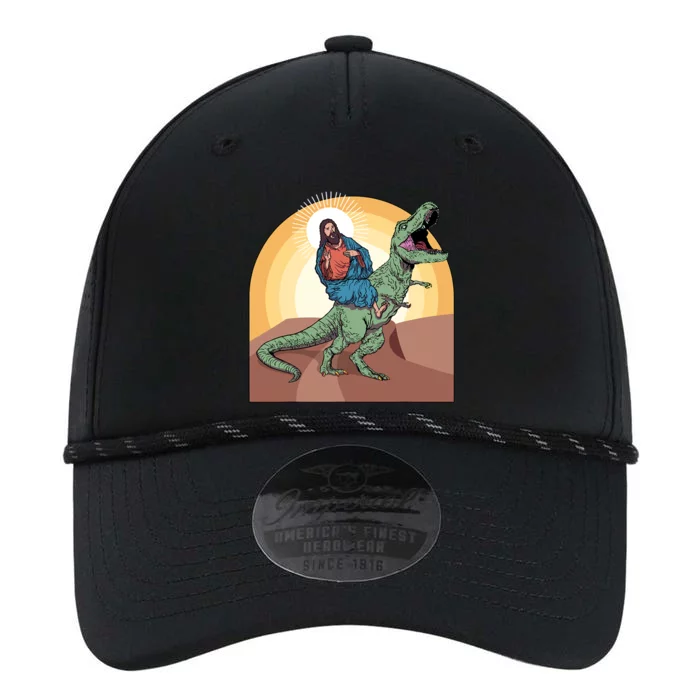 Jesus Riding Dinosaur Performance The Dyno Cap