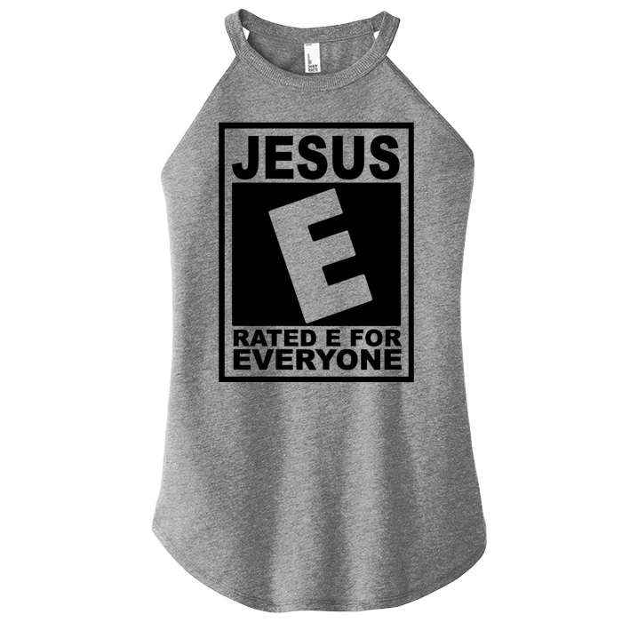 Jesus Rated E For Everyone Jesus Christian Religious Women’s Perfect Tri Rocker Tank