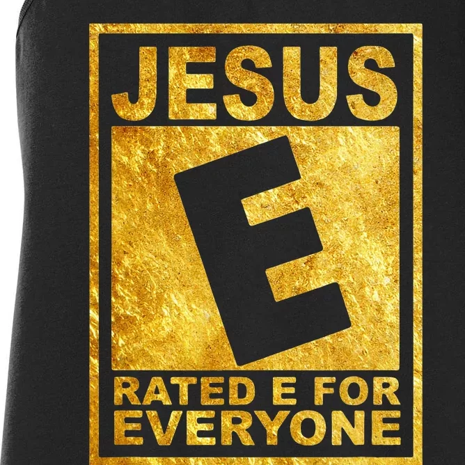 Jesus Rated E For Everyone Christian Easter Day Gifts Women's Racerback Tank