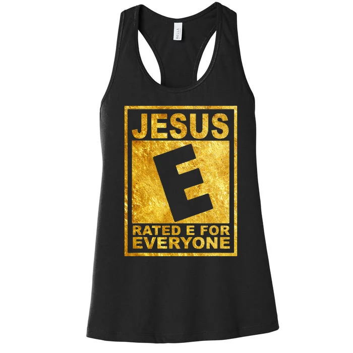 Jesus Rated E For Everyone Christian Easter Day Gifts Women's Racerback Tank