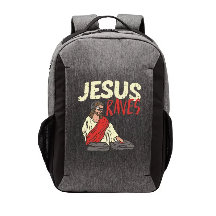 Jesus Raves Funny Electronic Music EDM Festival DJ Gift Vector Backpack