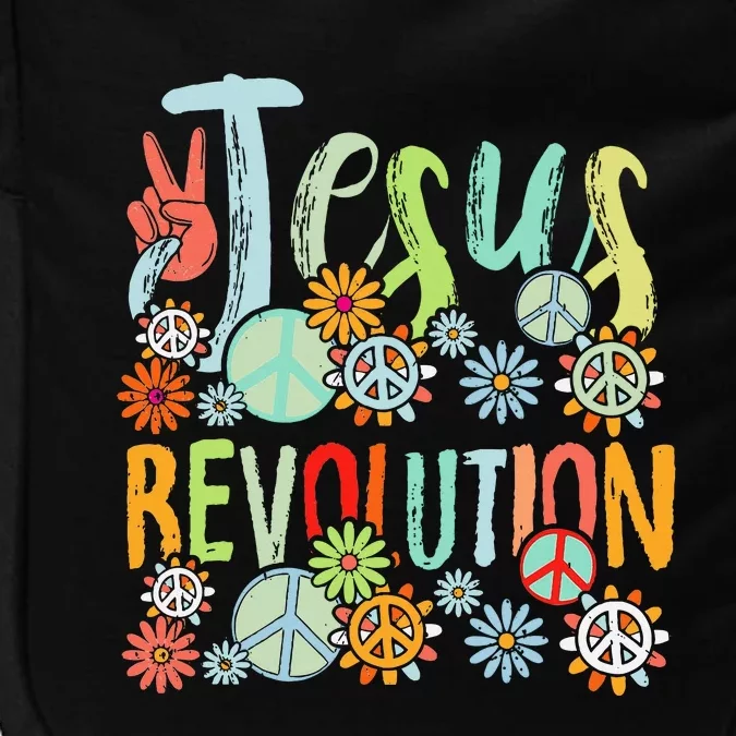 Jesus Revolution Faith Retro Groovy Flower Peace Sign Impact Tech Backpack