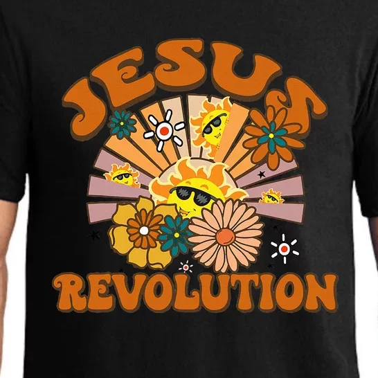 Jesus Revolution Funny Christian Retro Groovy Boho Pajama Set