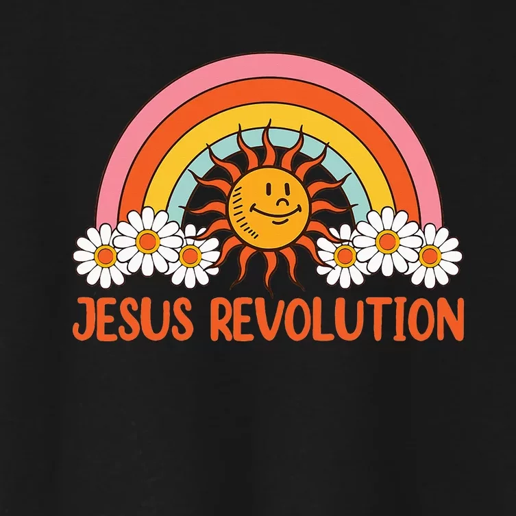 Jesus Revolution funny christian faith cross Women's Crop Top Tee