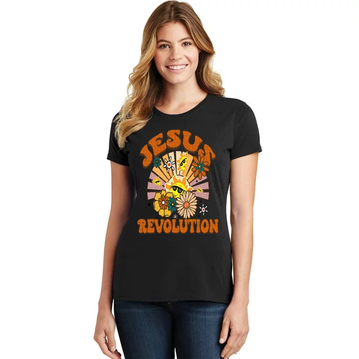 Jesus Revolution Funny Christian Retro Groovy Boho Women's T-Shirt