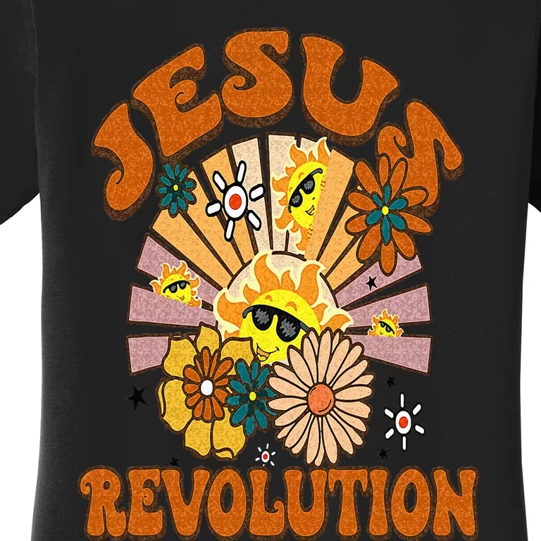 Jesus Revolution Funny Christian Retro Groovy Boho Women's T-Shirt