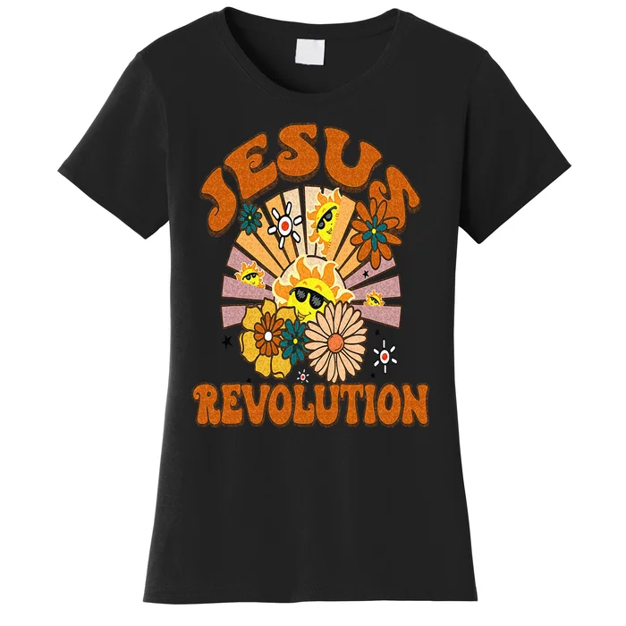 Jesus Revolution Funny Christian Retro Groovy Boho Women's T-Shirt