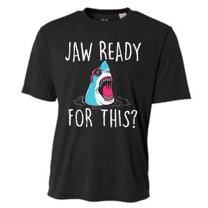 Jaw Ready For This Funny Shark Lover Ocean Wildlife Cooling Performance Crew T-Shirt