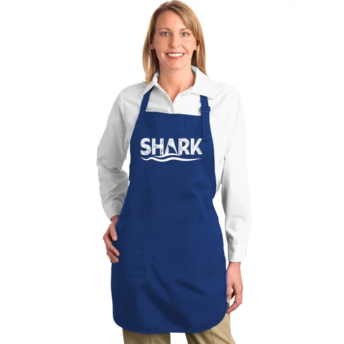 Jaw Ready For This Shark Fin Lovers Ocean Full-Length Apron With Pocket