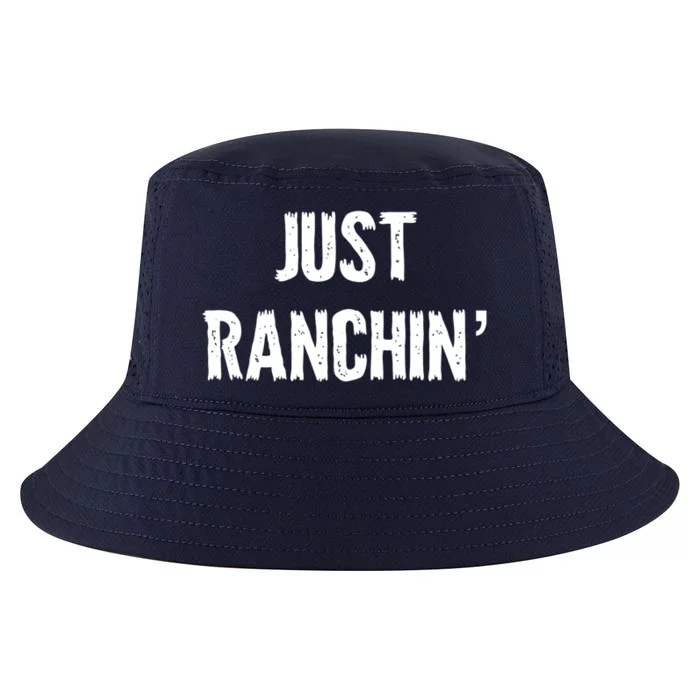 Just Ranchin' Farmer Cow Horse Cow Rodeo Lover Meaningful Gift Cool Comfort Performance Bucket Hat