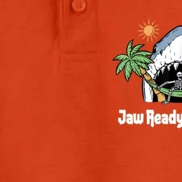 Jaw Ready For This Funny Shark Lover Beach Vacation Dry Zone Grid Performance Polo