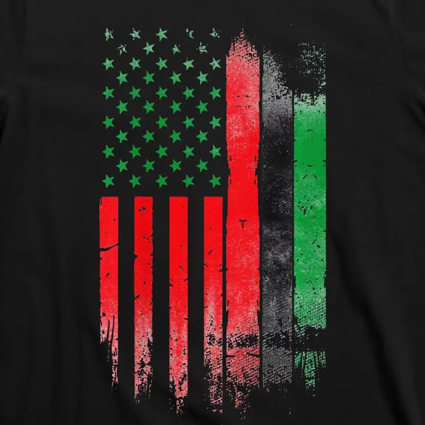 Juneteenth Red Green Black History American African flag T-Shirt