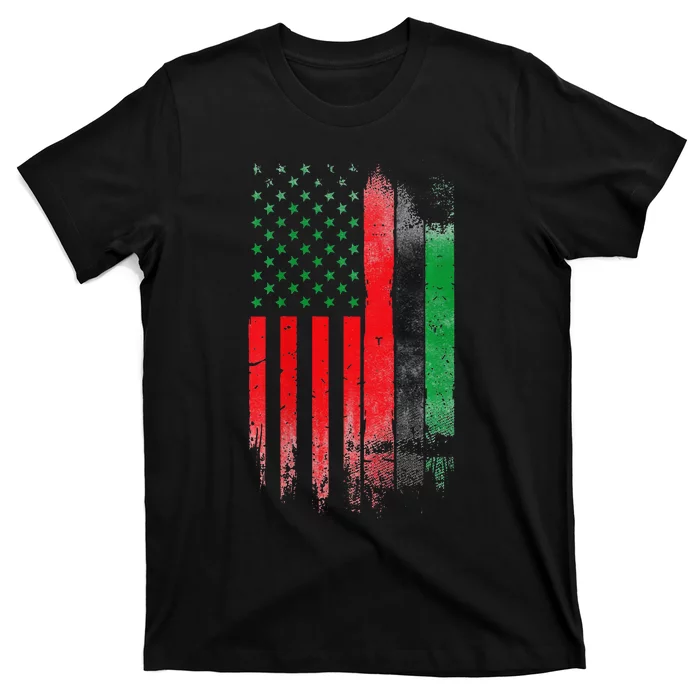 Juneteenth Red Green Black History American African flag T-Shirt