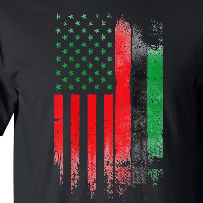 Juneteenth Red Green Black History American African flag Tall T-Shirt