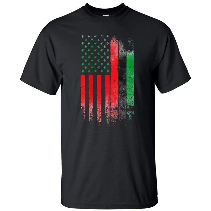 Juneteenth Red Green Black History American African flag Tall T-Shirt