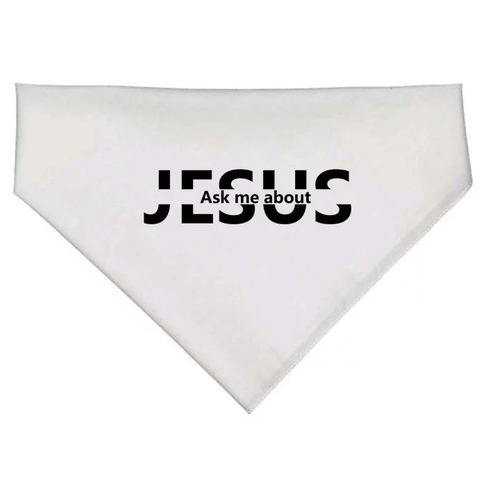 Jesus Religion God Cool Gift And Cool Gift Jesus Ask Me About Cute Gift USA-Made Doggie Bandana