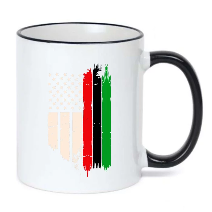 Juneteenth Red Green Black History American African Flag Black Color Changing Mug