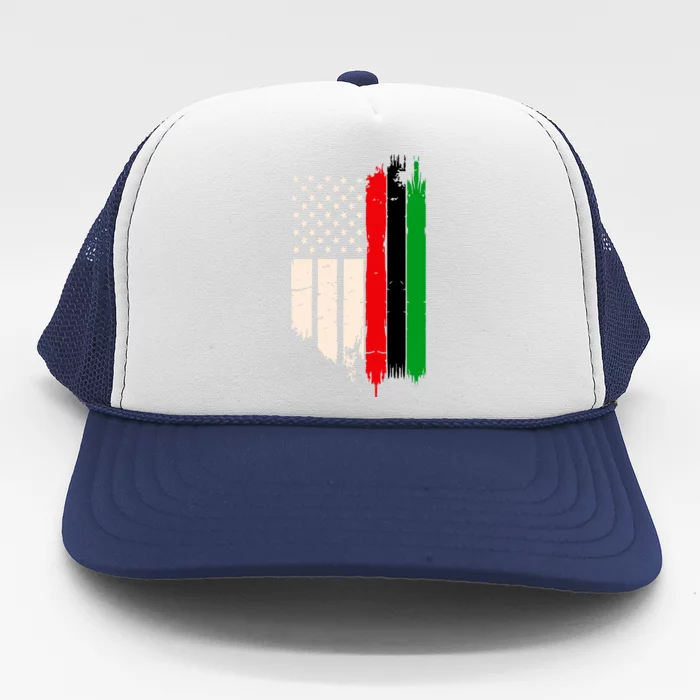 Juneteenth Red Green Black History American African Flag Trucker Hat