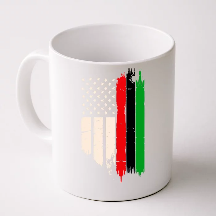 Juneteenth Red Green Black History American African Flag Front & Back Coffee Mug