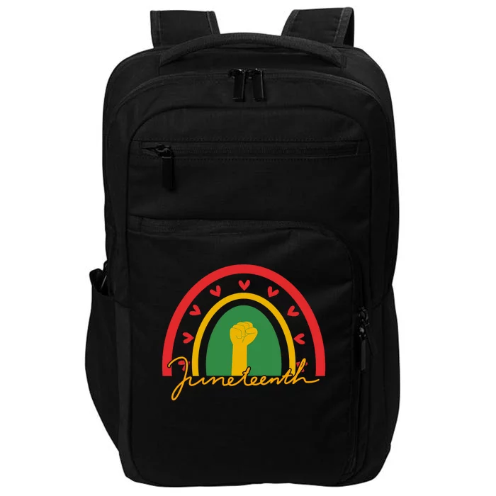 Juneteenth Rainbow Heart Fist Impact Tech Backpack