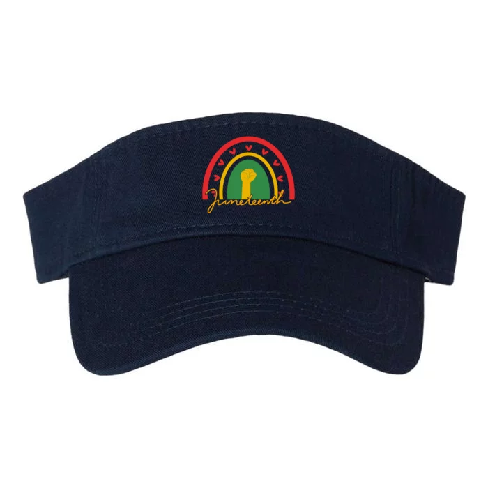 Juneteenth Rainbow Heart Fist Valucap Bio-Washed Visor