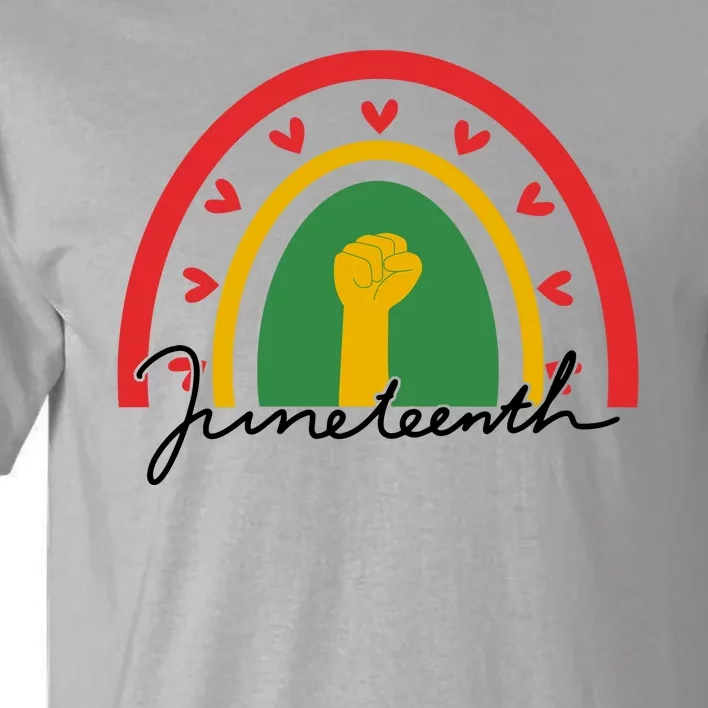 Juneteenth Rainbow Heart Fist Tall T-Shirt