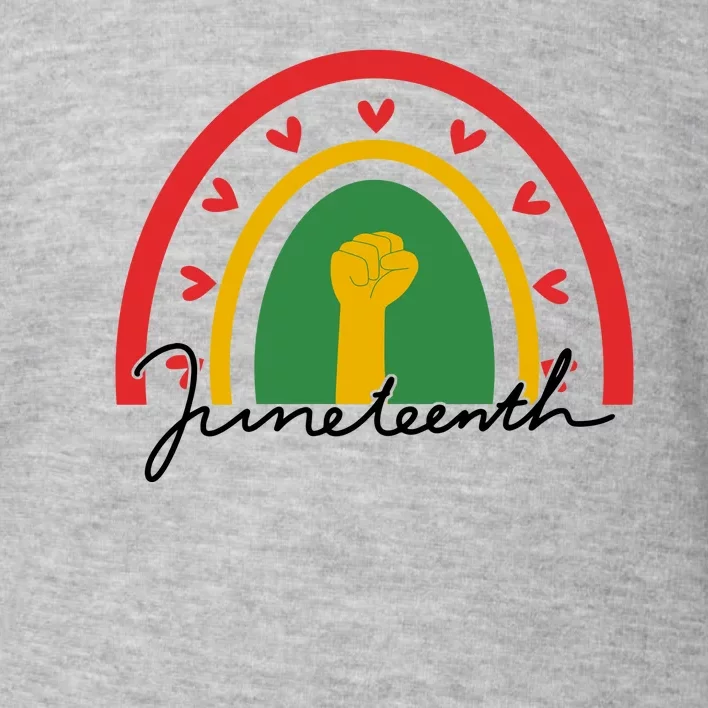 Juneteenth Rainbow Heart Fist Toddler Sweatshirt