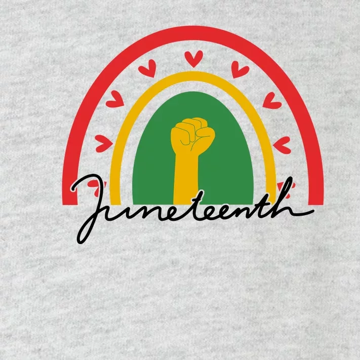 Juneteenth Rainbow Heart Fist Toddler Long Sleeve Shirt