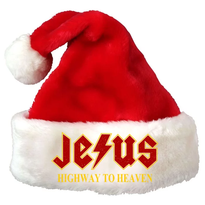 Jesus Rocks Highway To Heaven Premium Christmas Santa Hat