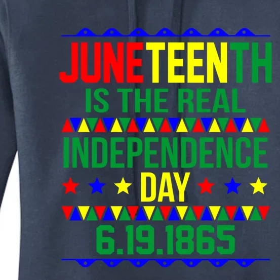 Juneteenth Real Independence Celebration Day History Graphic Gift Women's Pullover Hoodie