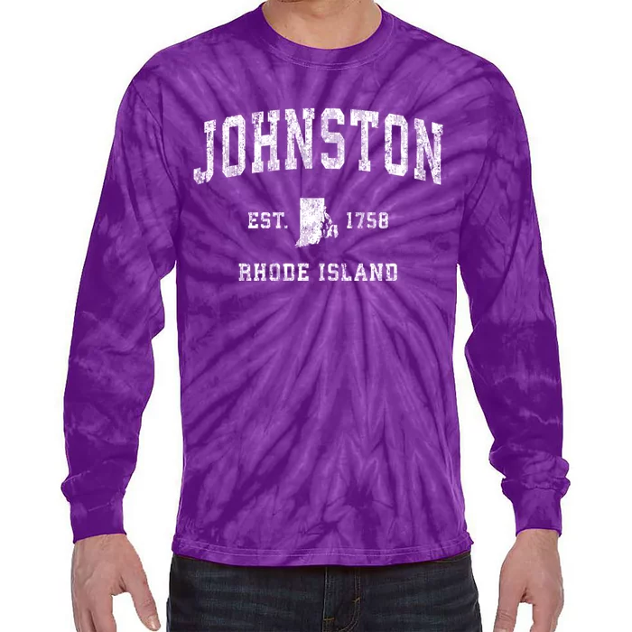 Johnston Rhode Island Ri Vintage Athletic Sports Tie-Dye Long Sleeve Shirt