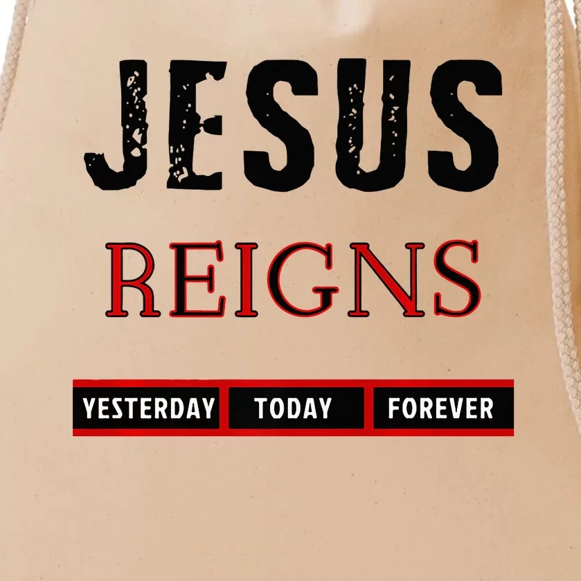 Jesus Reigns Drawstring Bag