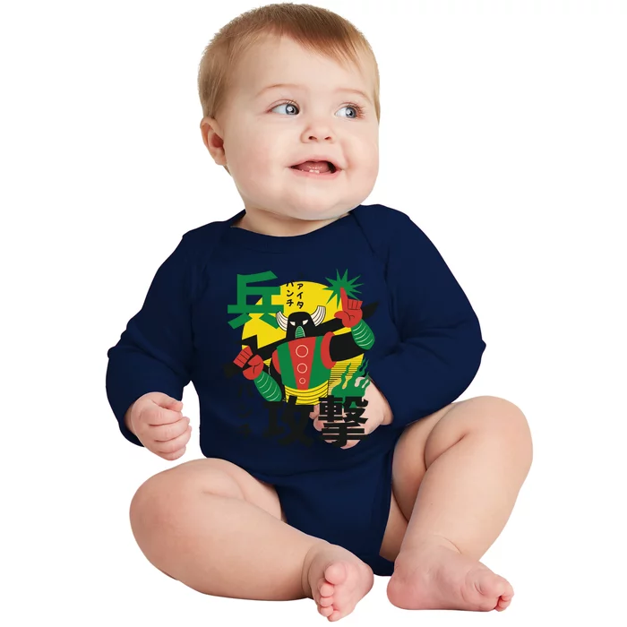 Japanese Robot Baby Long Sleeve Bodysuit