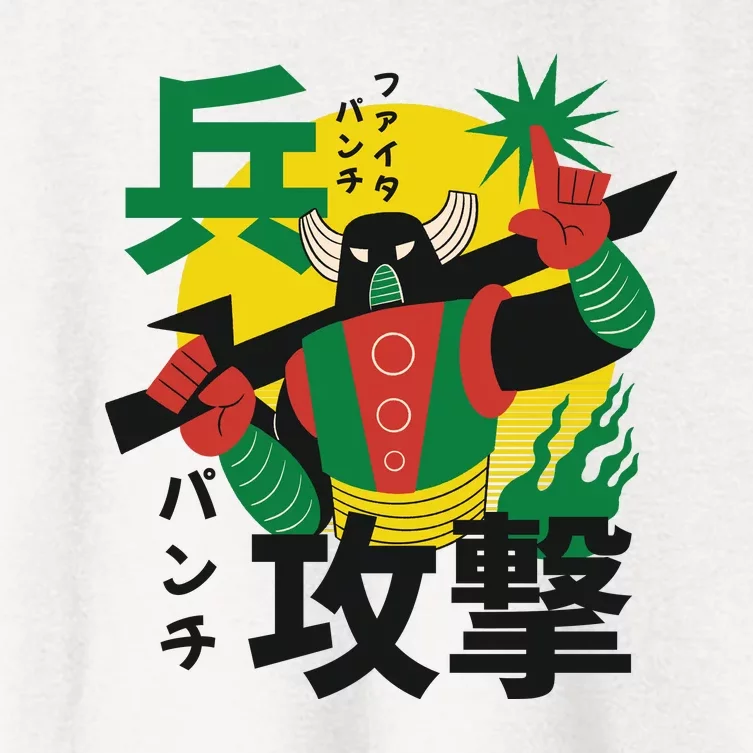 Japanese Robot Women's Crop Top Tee